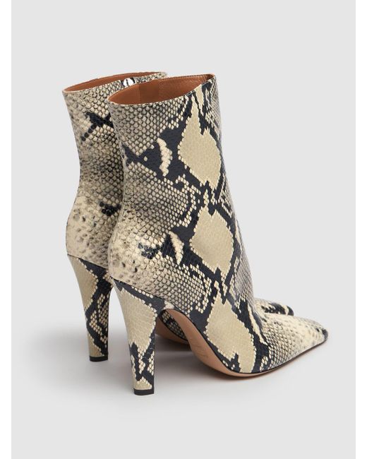 Paris Texas Metallic 100Mm Belle Snake Print Leather Boots