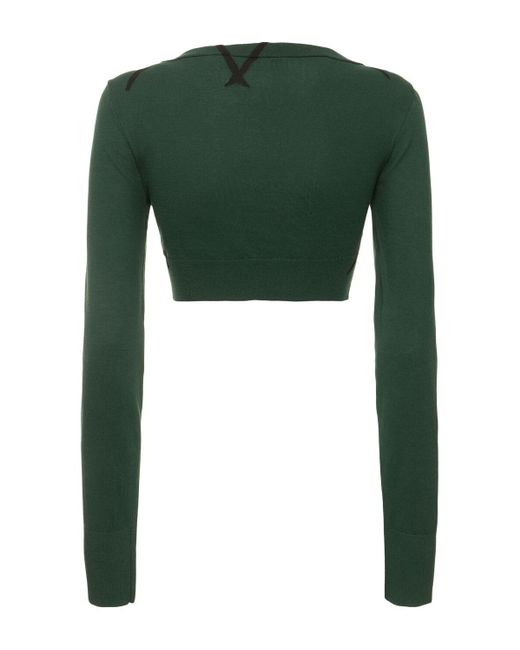 Suéter de punto de algodón Burberry de color Green