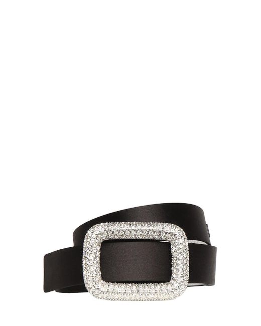 Roger Vivier Satin 3cm Breiter G rtel Aus Leder viv choc In Schwarz 