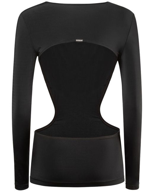 Top in misto nylon / cutout di Balenciaga in Black