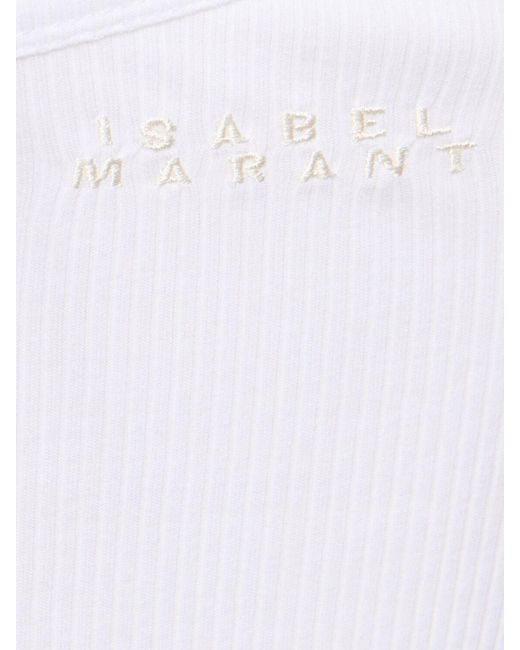 Isabel Marant White Tresia One Shoulder Cotton Top