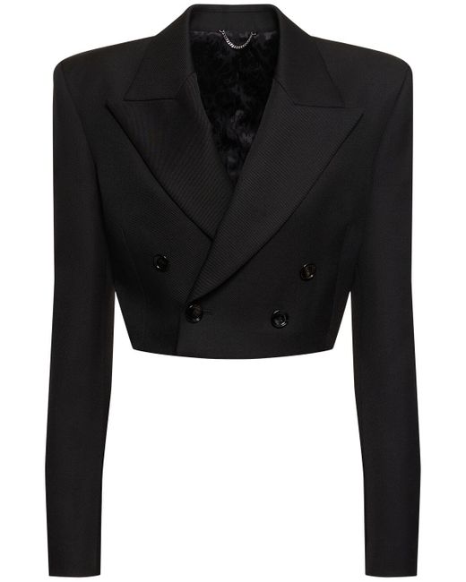 Veste courte en laine à double boutonnage Magda Butrym en coloris Black