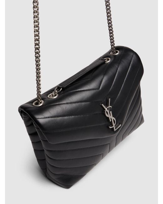 Saint Laurent Black Medium Loulou Y-Quilted Leather Bag