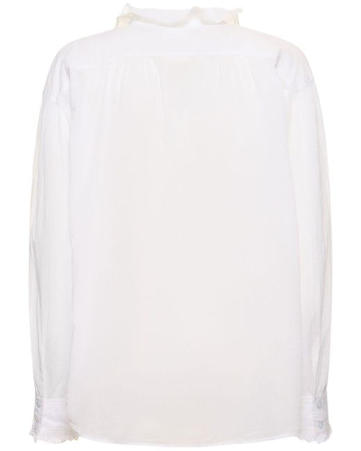 Camisa de algodón con volantes Isabel Marant de color White