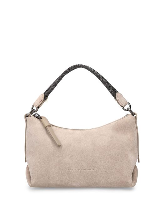 Brunello Cucinelli Multicolor Small Softy Velour Leather Shoulder Bag