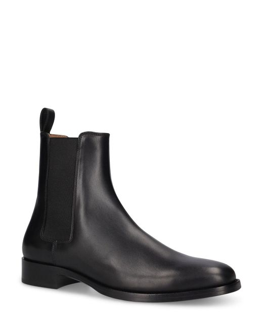 The Row Black Dallas Leather Boots for men