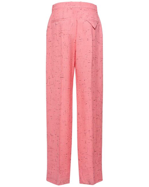 Bottega Veneta Pink Textured Crisscross Viscose Blend Pants for men