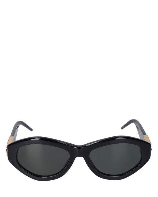Casablancabrand Black Monogram Plaque Oval Sunglasses