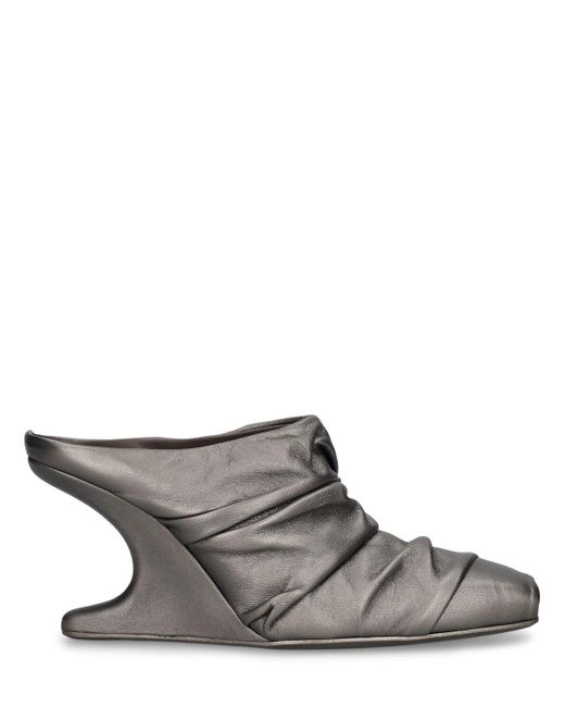 Rick Owens Gray 80Mm Cantilever Leather Mules