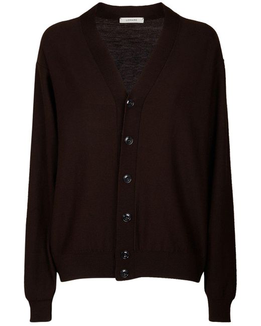 Lemaire Brown Relaxed Twisted Wool Blend Cardigan