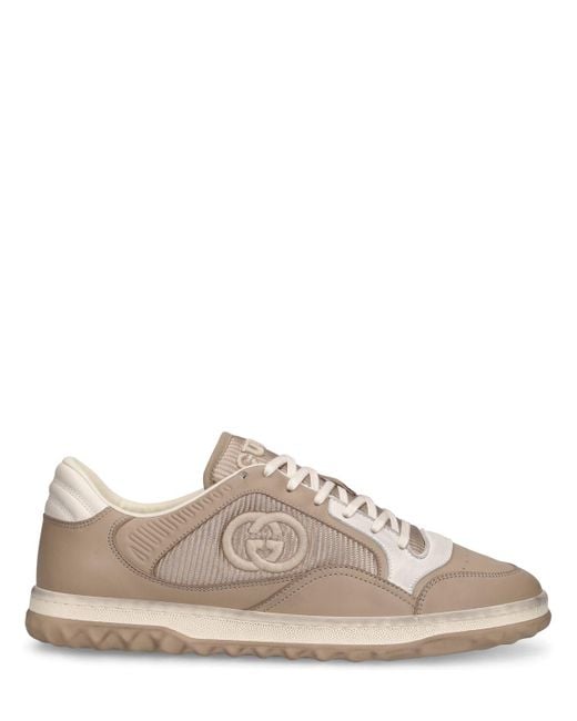 Gucci Brown Mac80 Leather & Tech Sneakers for men