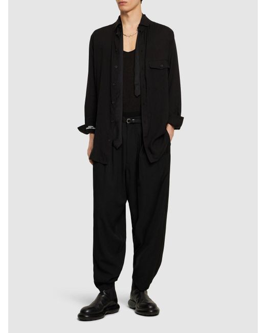 Yohji Yamamoto Asymmetrisches Hemd Mit Knopfleiste in Black für Herren