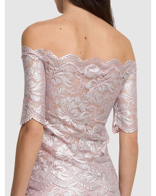 Femme Robe En Dentelle Métallisée Rabanne en coloris Pink