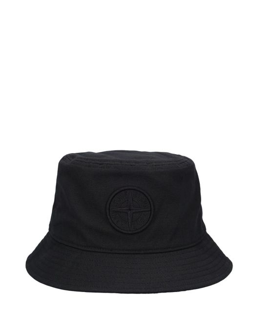 Stone Island Black Bucket Hat for men