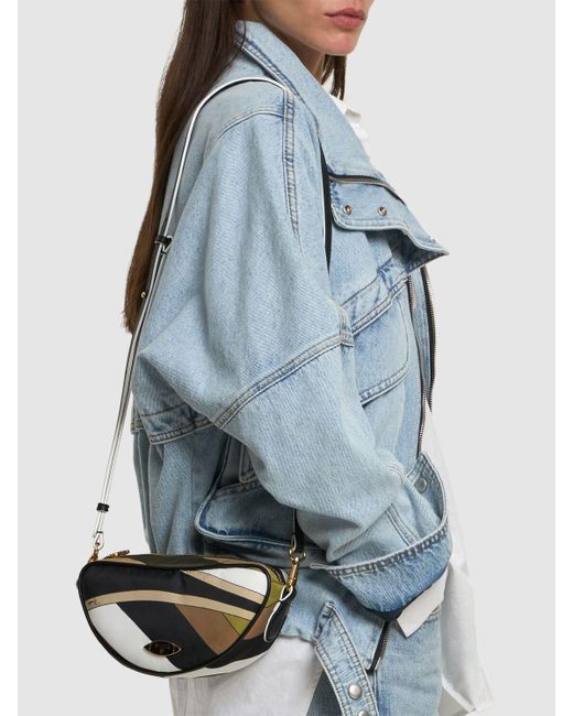 Emilio Pucci Metallic Iride Nylon Top Handle Bag