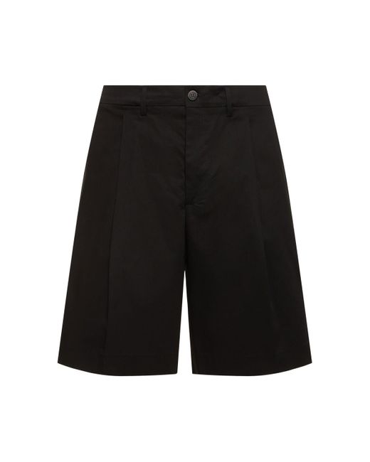 Shorts in gabardina di cotone con logo di Golden Goose Deluxe Brand in Black da Uomo