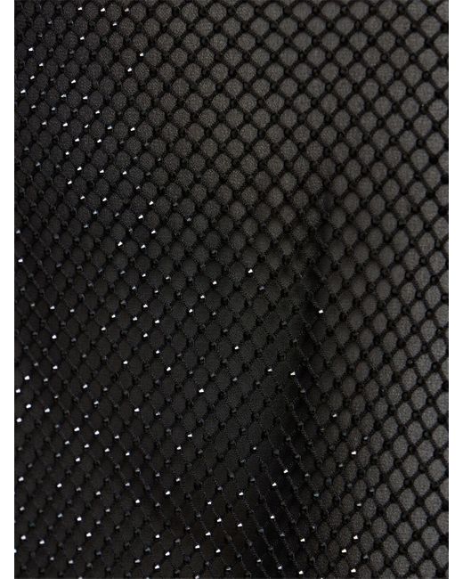 Monot Black Crystal Net Sleeveless Maxi Dress
