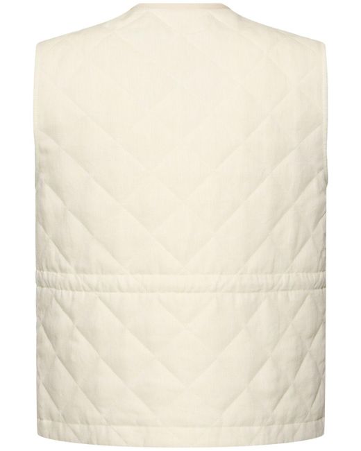 【MONCLER】Vigny ベスト リネン素材 ダイヤモンドキルティング Moncler Vigny ダイヤモンドキルティングリネンベスト