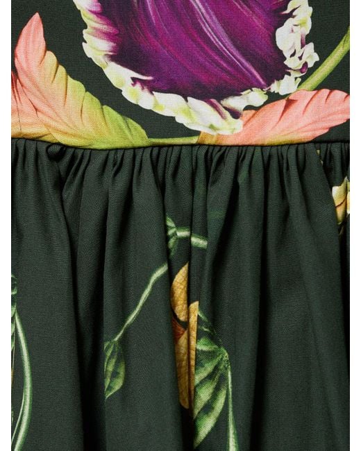 Robe courte en coton imprimé hierbabuena Agua Bendita en coloris Green