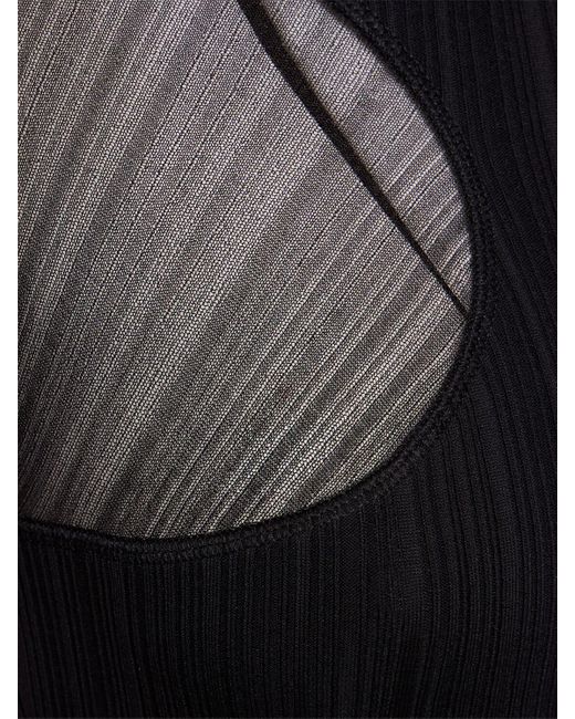 Top in maglia plissé a costine di Mugler in Black