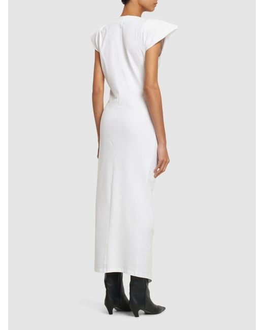 Isabel Marant White Nadela Short Sleeve Cotton Maxi Dress