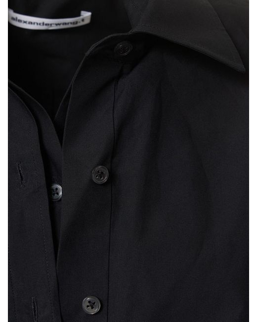 Alexander Wang Black Double Layered Self-Tie Shirt Mini Dress