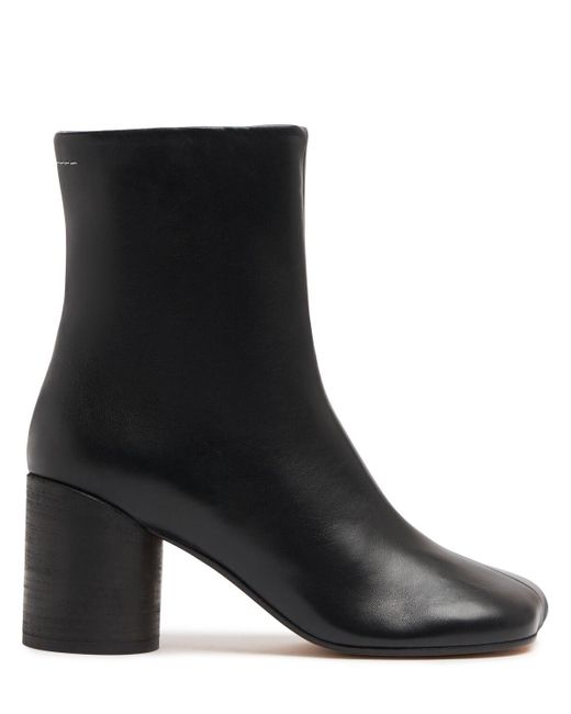 MM6 by Maison Martin Margiela 70mm Nappa Leather Ankle Boots in Black ...