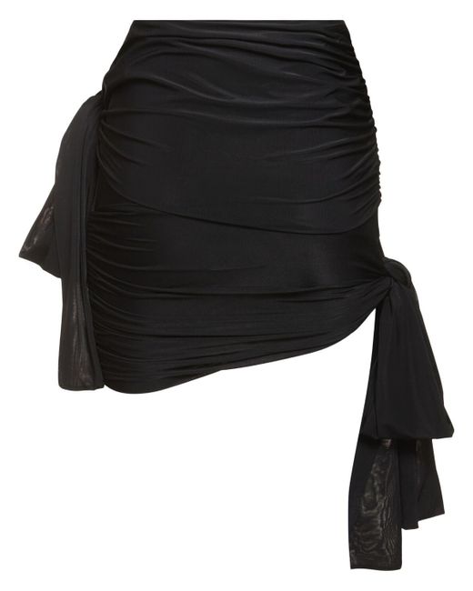 Minifalda de jersey drapeada con lazos Blumarine de color Black
