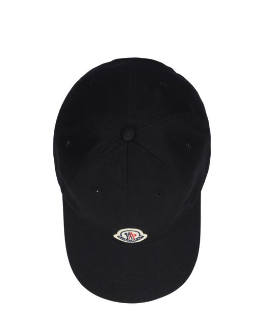 Cappello baseball in cotone con logo ricamato di Moncler in Black da Uomo