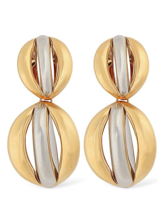 Saint Laurent Metallic Mandarine Brass Earrings