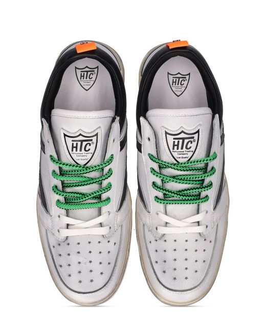 HTC White Starlight Leather Low Top Sneakers for men