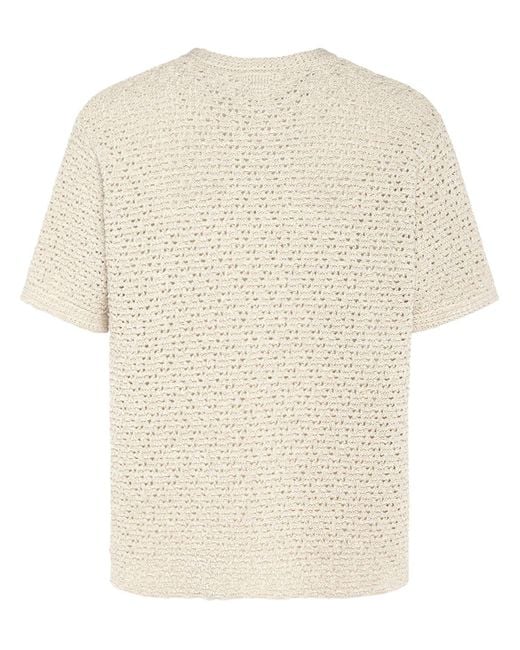 T-shirt en crochet de coton Bottega Veneta pour homme en coloris Natural
