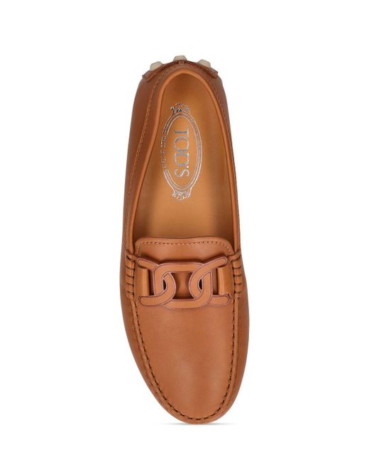 Tod's Brown 10mm Gommino Macro Leather Loafers