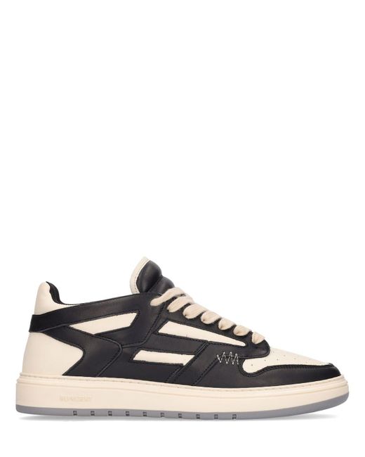 Represent White Reptor Low Leather Sneakers for men