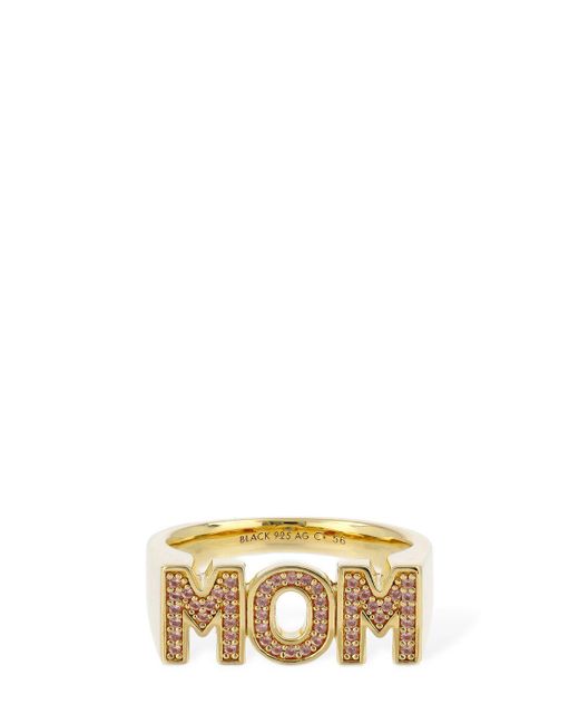 Maria Black Metallic Mom Rose Crystal Ring