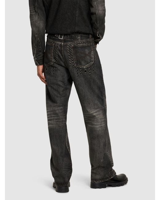 Jeans rectos con ojales Jaded London de hombre de color Gray