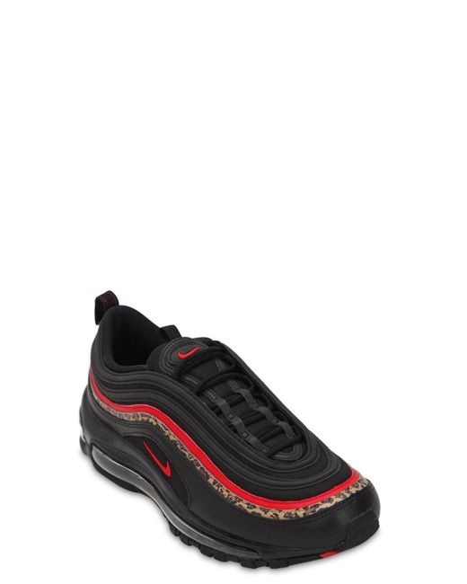 nike air max 97 trainers black university red leopard