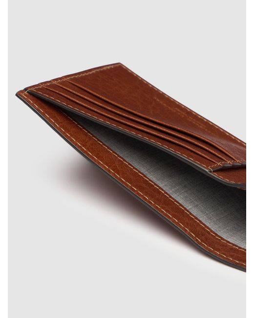 Portafoglio in pelle con logo di Brunello Cucinelli in Brown da Uomo