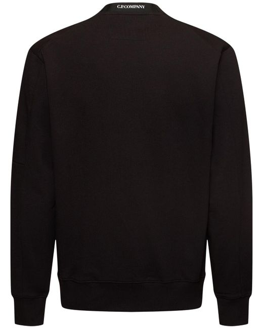 メンズ C P Company Diagonal Raised Fleece Lens Sweatshirt Black