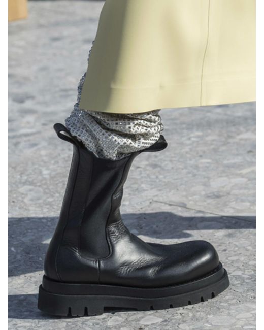 Bottega Veneta 50mm Bv Lug Leather Beatle Boots in Black - Lyst