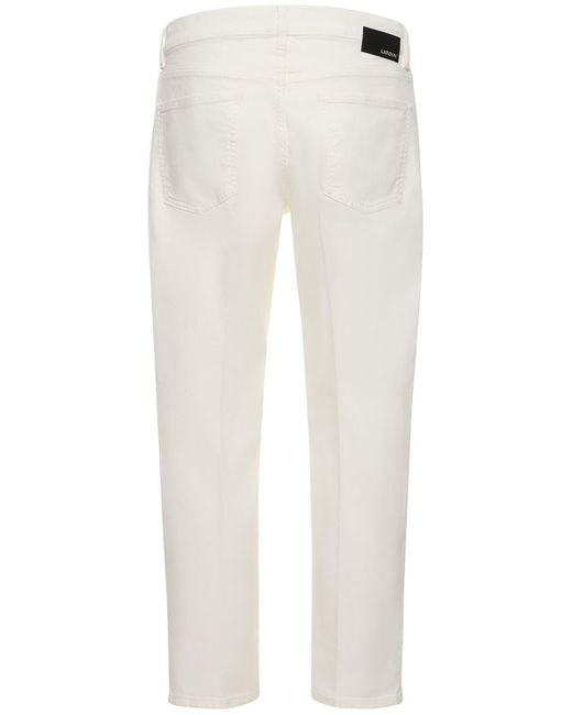 Lardini White Stretch Cotton Denim Jeans for men
