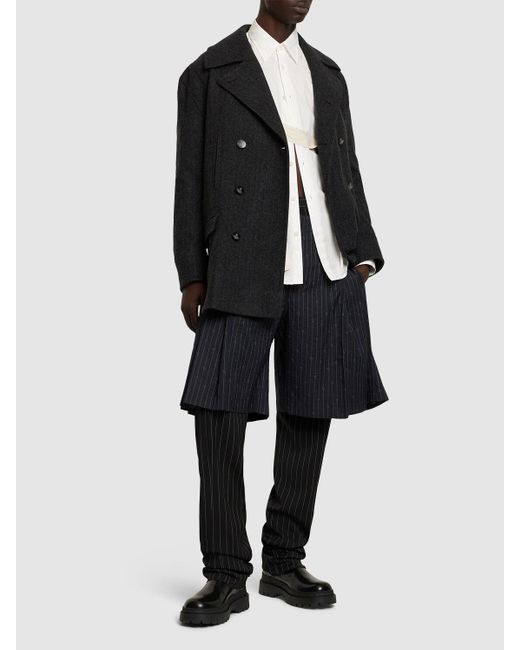Vivienne Westwood Black Virgin Wool & Cashmere Blend Peacoat for men