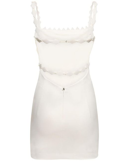 The Attico White Rue Sequined Sleeveless Mini Dress