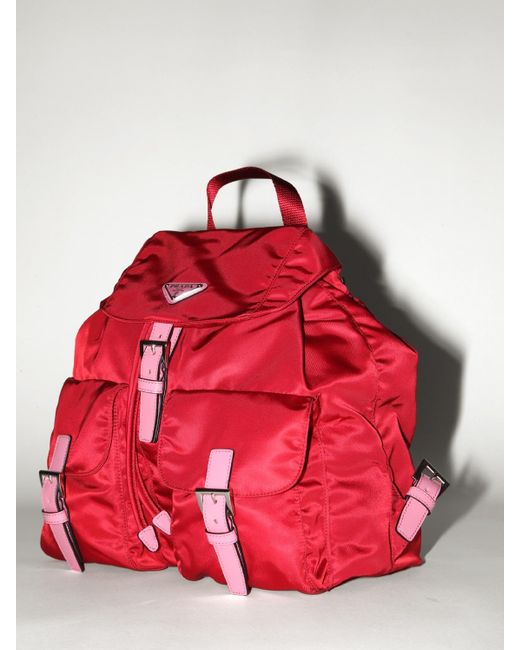 Prada Lvr Exclusive Nylon Canvas Backpack in Red Lyst