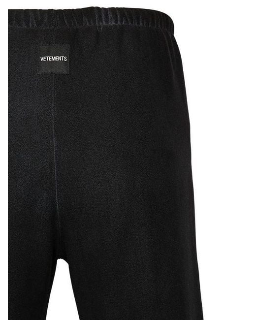 Vetements Logo Printed Cotton Blend Sweatpants in Black for