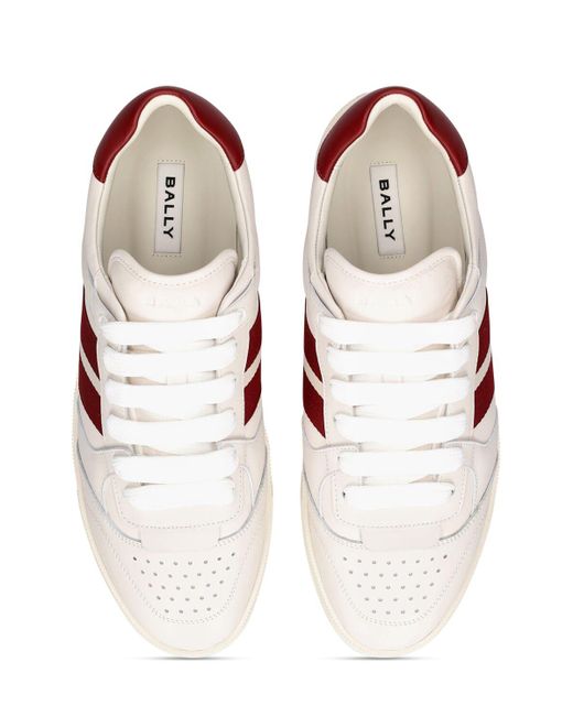 Bally Pink Rebby Leather Low Sneakers for men