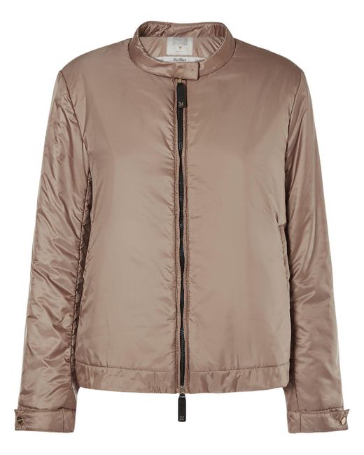 Max Mara Greenba Tech Bomber Jacket W Zip in Brown Lyst UK