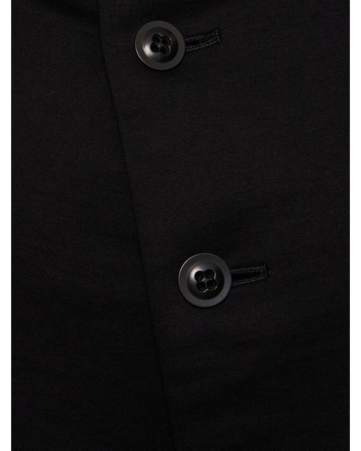 Yohji Yamamoto Black Asymmetric Cropped Jersey Jacket