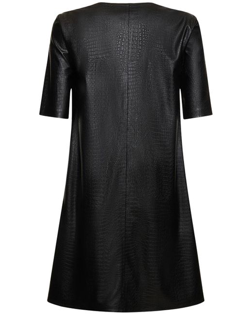 Max Mara Black Eliot Embossed Faux Leather Mini Dress