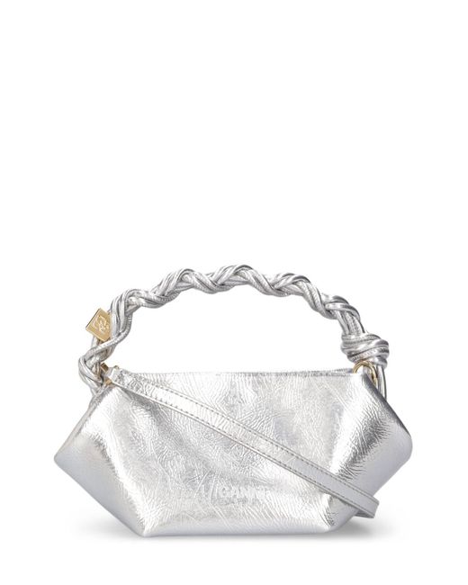 Ganni White Mini Bou Top Handle Bag